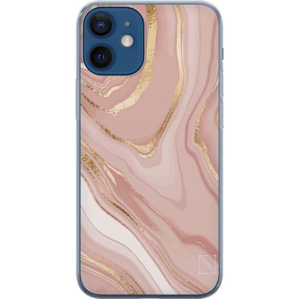 Kompatibel Mobilcover til Apple iPhone 12 mini Marmor Guld
