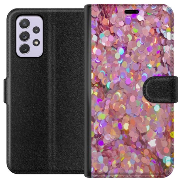 Kompatibelt Lommeboketui til Samsung Galaxy A52s 5G Rosa Glitter
