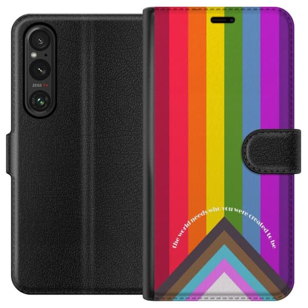 Kompatibel Tegnebogsetui til Sony Xperia 1 V Hej verden!