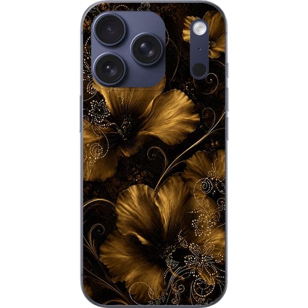 Kompatibel Mobilcover til Apple iPhone 18 Pro Gylden blomstring
