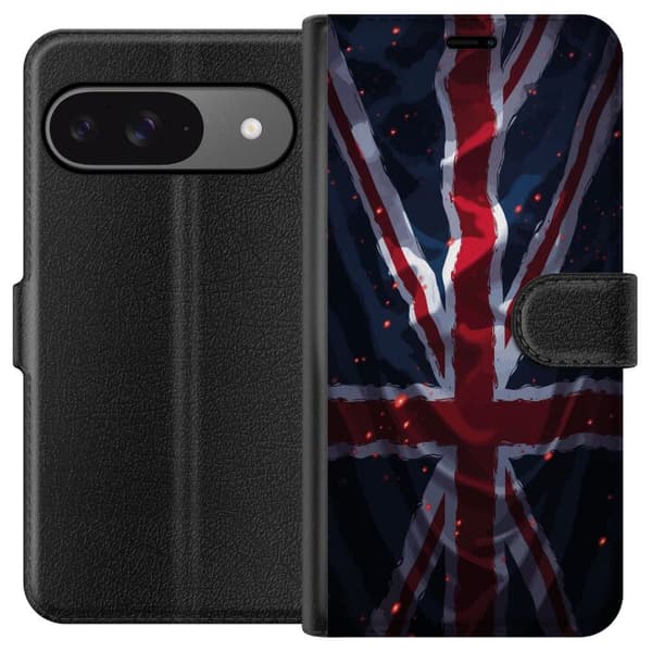 Kompatibelt Plånboksfodral till Google Pixel 9 Pro Union Jack i dramatisk röd, vit och blå design