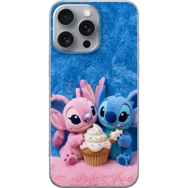 Kompatibel Mobilcover til Apple iPhone 16 Pro Max Søde blå og lyserøde figurer med stor cupcake og krymmel