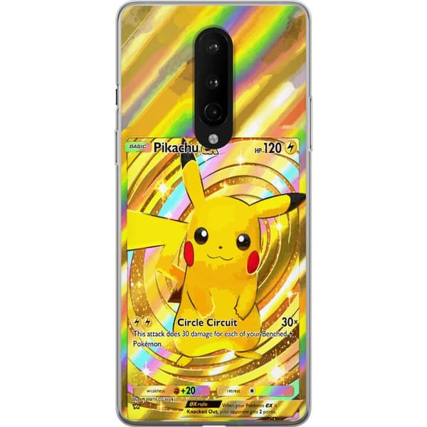 Kompatibelt Mobildeksel til OnePlus 8 Blank Pikachu EX-design med samlebåndsfølelse