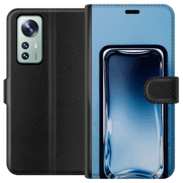Kompatibel Tegnebogsetui til Xiaomi 12 Blå glaseffekt