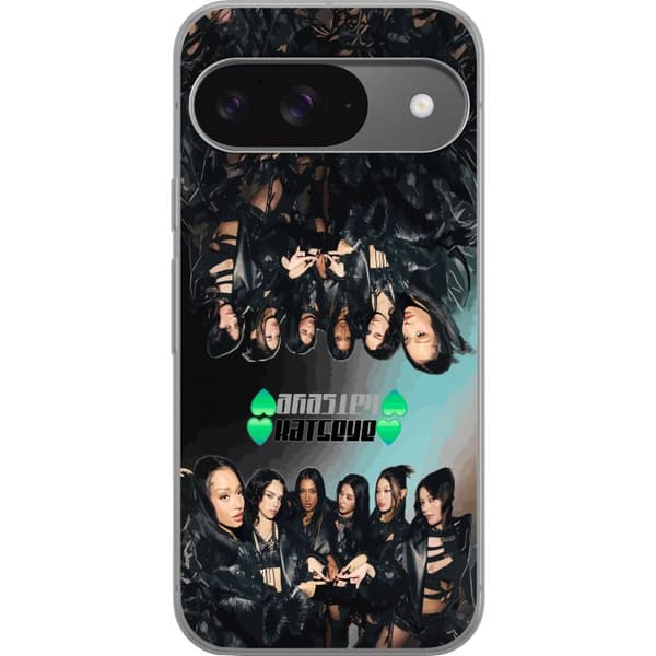 Kompatibelt Mobildeksel til Google Pixel 9 KATSEYE svart gruppcollage