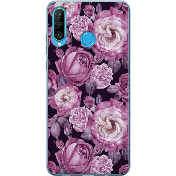 Kompatibelt Mobilskal till Huawei P30 lite Blommor