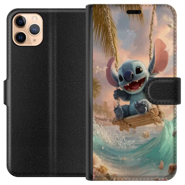 Kompatibel Tegnebogsetui til Apple iPhone 11 Pro Max Disney Stitch samlerfigur blå alien