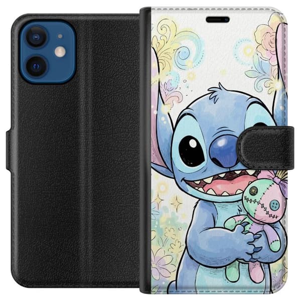 Kompatibelt Plånboksfodral till Apple iPhone 12 Stitch håller liten patchwork-docka bland pastellblommor