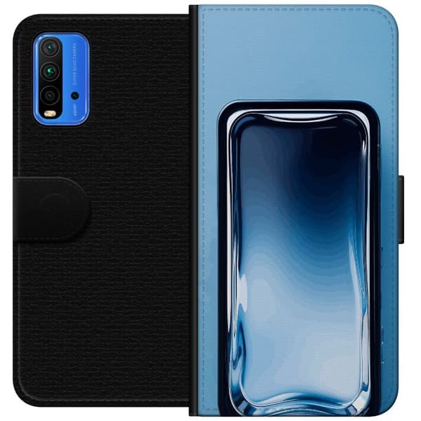 Kompatibelt Plånboksfodral till Xiaomi Redmi Note 9 4G Blå glaseffekt