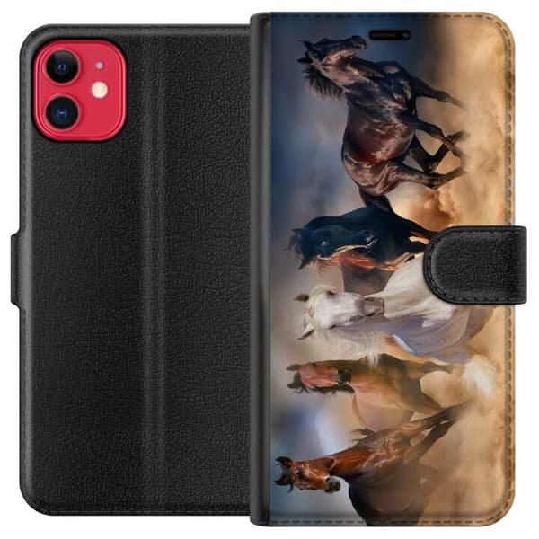 Kompatibelt Plånboksfodral till Apple iPhone 11 Hästar