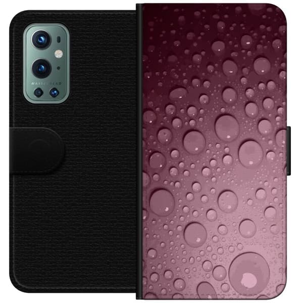 Kompatibelt Lommeboketui til OnePlus 9 Pro Rosa vattendroppar