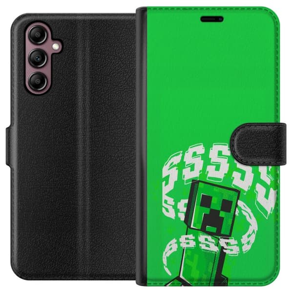 Kompatibel Tegnebogsetui til Samsung Galaxy A14 5G Grön pixelfigur