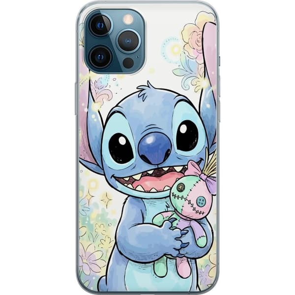 Kompatibelt Mobilskal till Apple iPhone 12 Pro Max Stitch håller liten patchwork-docka bland pastellblommor