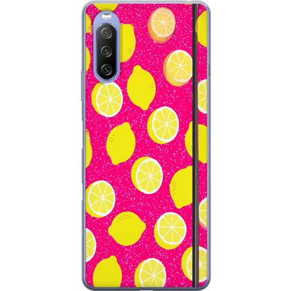 Kompatibelt Mobildeksel til Sony Xperia 10 III Citronmönster rosa