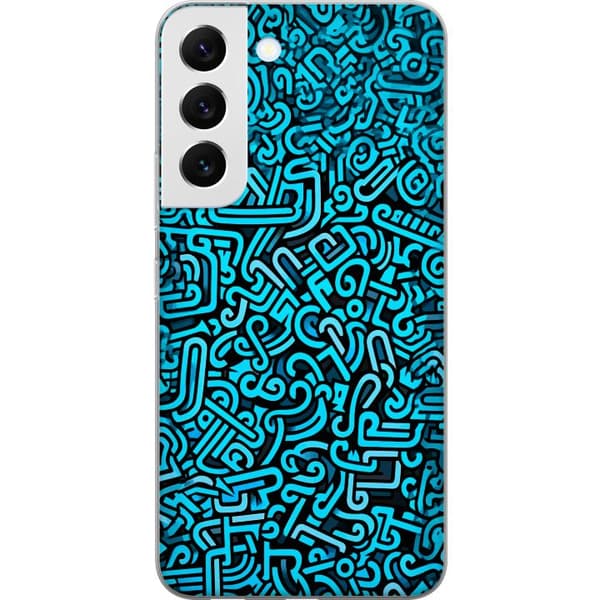 Kompatibelt Mobildeksel til Samsung Galaxy S22 5G Blå abstrakt graffiti