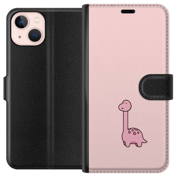 Kompatibelt Plånboksfodral till Apple iPhone 13 mini Rosa dinosaurie