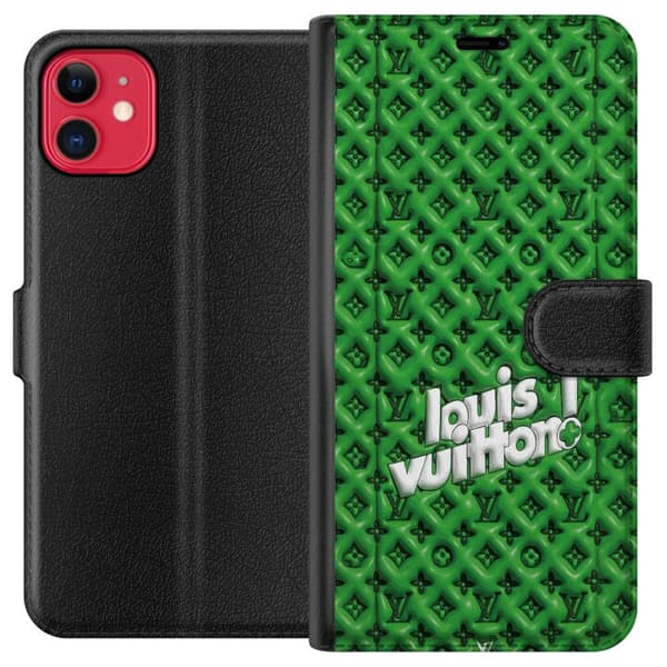 Kompatibel Tegnebogsetui til Apple iPhone 11 Grønt luksusmønster med monogram