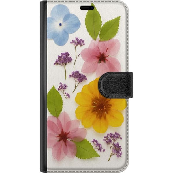 Kompatibel Tegnebogsetui til Samsung Galaxy A22 5G Pressede blomster