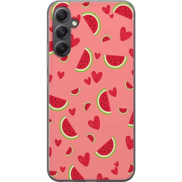 Kompatibelt Mobildeksel til Samsung Galaxy A35 Vattenmelon och hjärtan