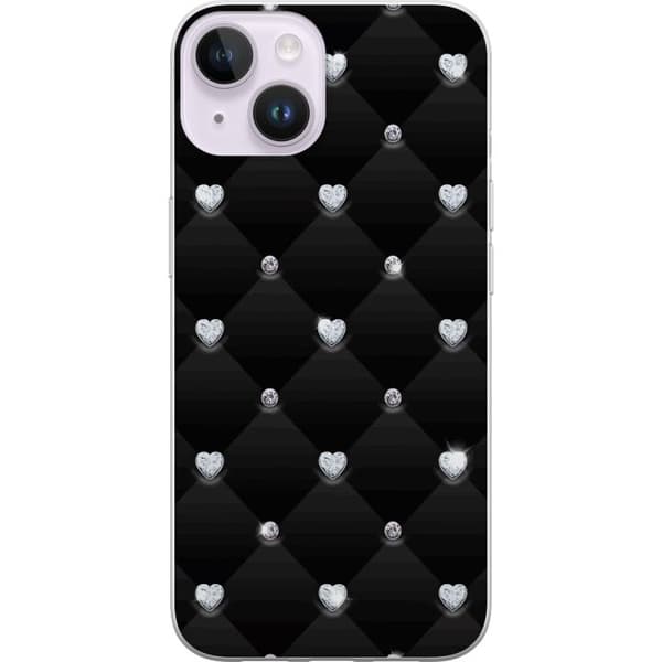 Kompatibel Mobilcover til Apple iPhone 15 Plus Diamant Hjerte