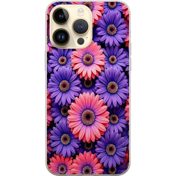 Kompatibelt Mobildeksel til Apple iPhone 14 Pro Max Lila och rosa blommor