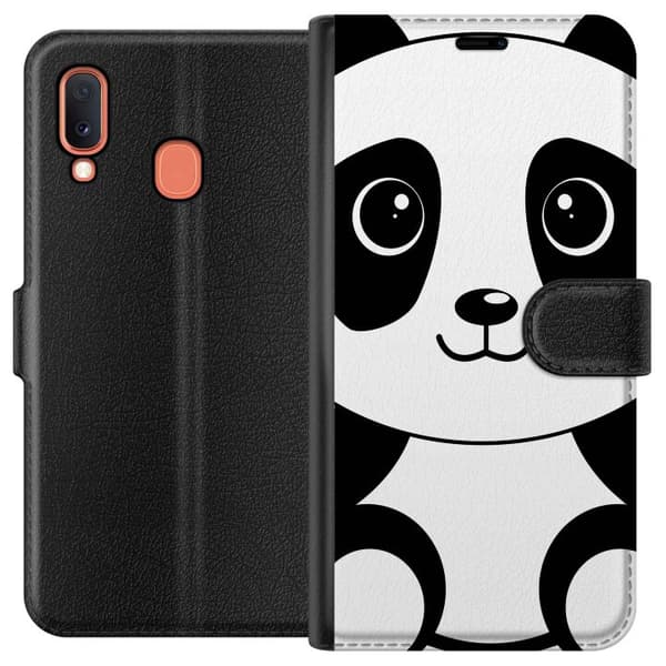 Kompatibelt Plånboksfodral till Samsung Galaxy A20e Panda