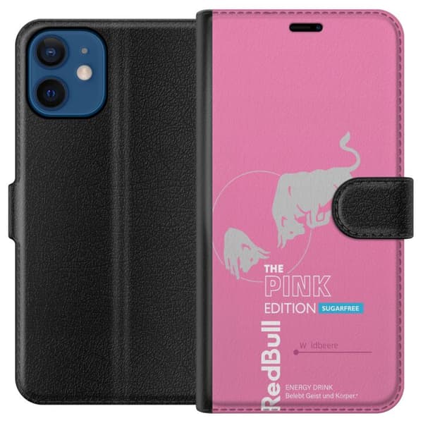 Kompatibelt Plånboksfodral till Apple iPhone 12 Modern rosa energidrycksdesign