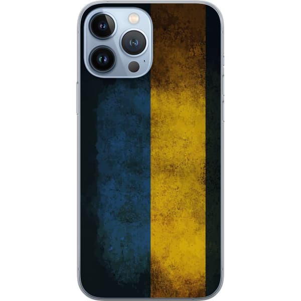 Kompatibelt Mobildeksel til Apple iPhone 13 Pro Max Ukrainsk flagg med rustikk, vintageinspirert design