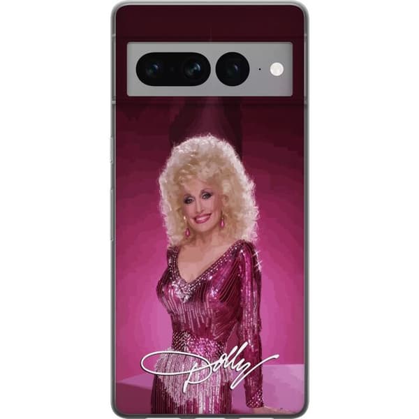 Kompatibelt Mobildeksel til Google Pixel 7 Pro Dolly Parton i glittrande rosa klänning