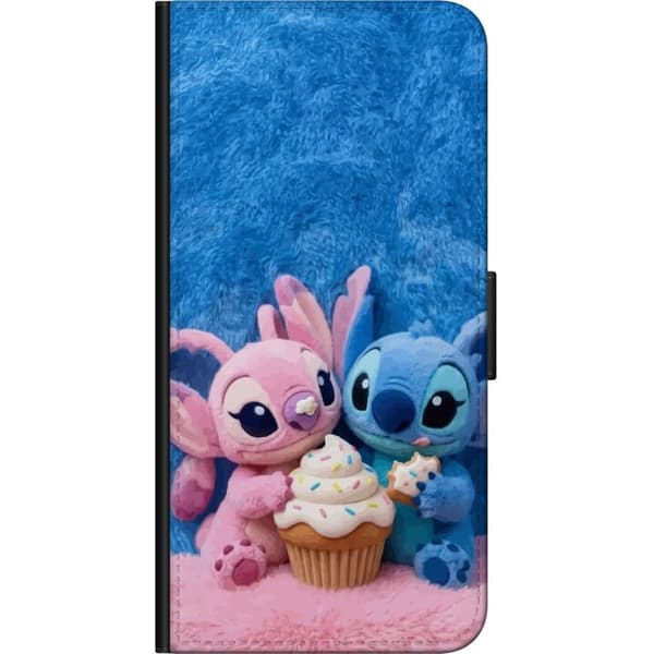 Kompatibel Tegnebogsetui til Samsung Galaxy Alpha Søde blå og lyserøde figurer med stor cupcake og krymmel