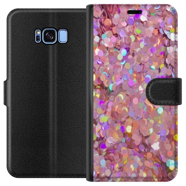 Kompatibelt Plånboksfodral till Samsung Galaxy S8 Rosa glitter