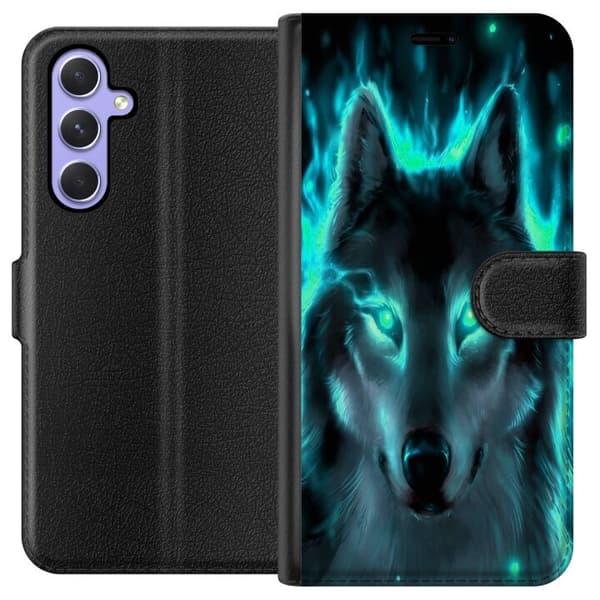 Kompatibelt Lommeboketui til Samsung Galaxy A54 Ulv