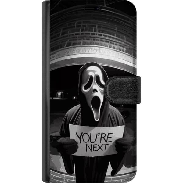 Kompatibelt Lommeboketui til Apple iPhone 17 Skräckfigur med You're Next-text