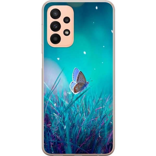Kompatibelt Mobilskal till Samsung Galaxy A23 Blå fjäril
