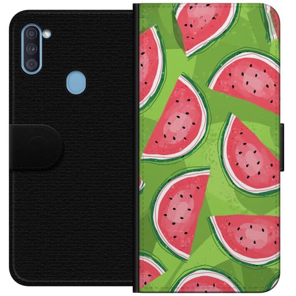 Kompatibel Tegnebogsetui til Samsung Galaxy A11 Vattenmelon