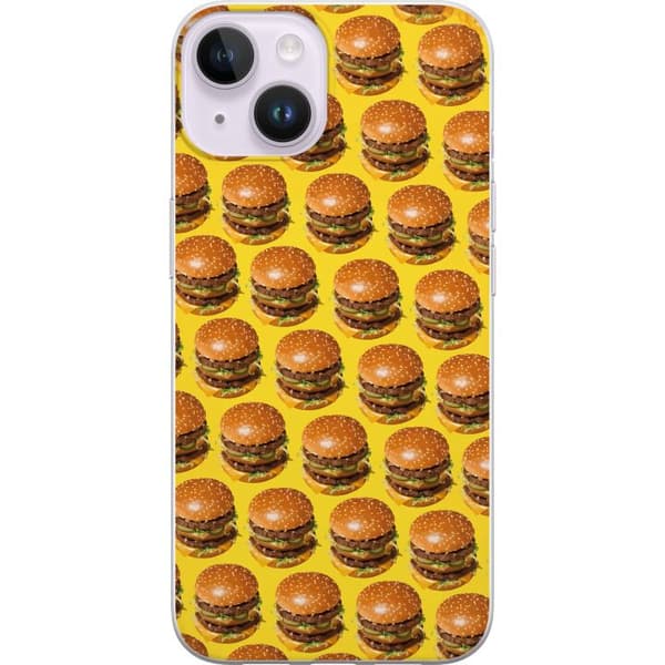 Kompatibelt Mobildeksel til Apple iPhone 14 Plus Grafisk hamburgermønster for matelskere