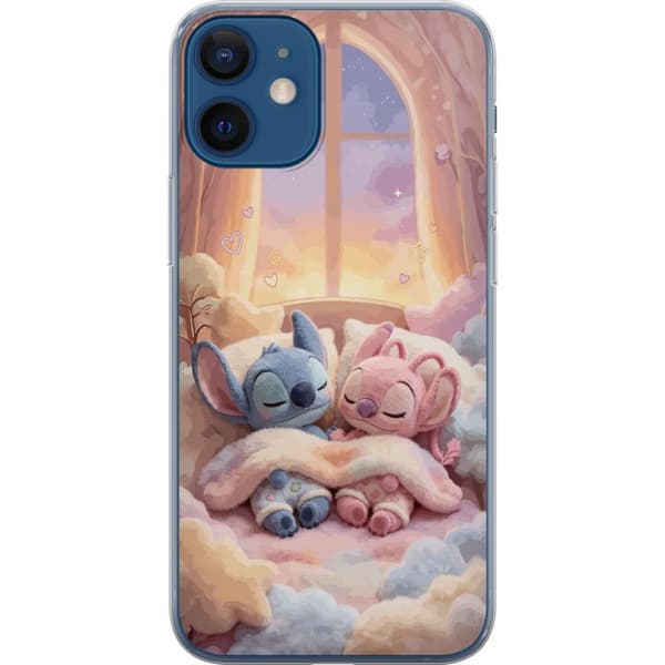 Kompatibelt Mobildeksel til Apple iPhone 12 Sovende blå og rosa figurer i et koselig pastellmiljø