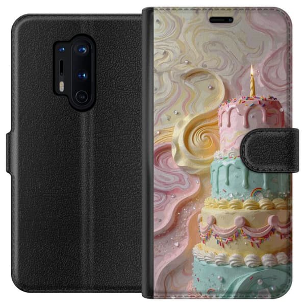 Kompatibel Tegnebogsetui til OnePlus 8 Pro Sød kagedesign med pastelfarver og feststemning