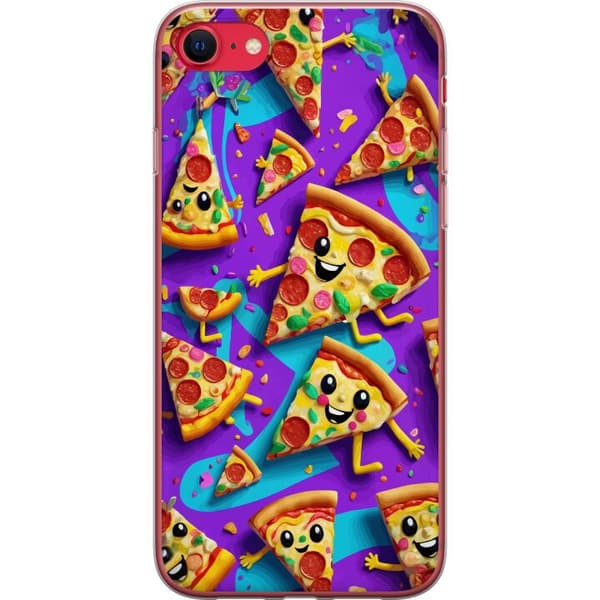 Kompatibelt Mobildeksel til Apple iPhone 7 Lekent pizzadesign med tegnede figurer