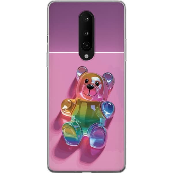 Kompatibelt Mobildeksel til OnePlus 8 Søt teddybjørn design med regnbue-tema