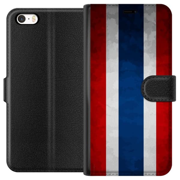 Kompatibel Tegnebogsetui til Apple iPhone 5 Thai flag i stilfuldt retrodesign