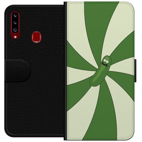 Kompatibelt Plånboksfodral till Samsung Galaxy A20s Pickle Rick
