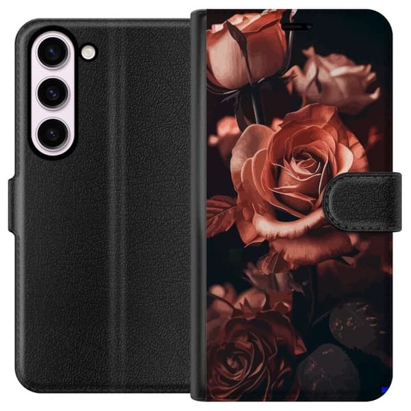 Kompatibel Tegnebogsetui til Samsung Galaxy S23 Blomster