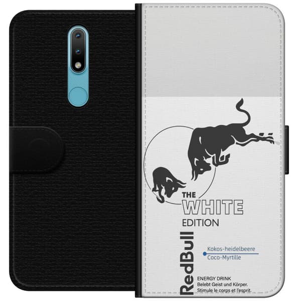 Kompatibelt Lommeboketui til Nokia 2.4 Moderne Red Bull White Edition design