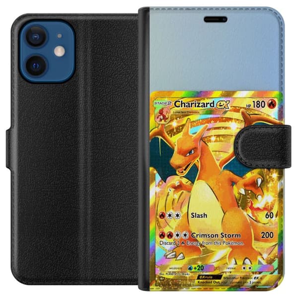 Kompatibelt Plånboksfodral till Apple iPhone 12 Premiummotiv med Charizard EX
