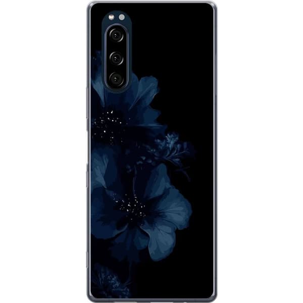 Kompatibelt Mobildeksel til Sony Xperia 5 Mörkblå blommor
