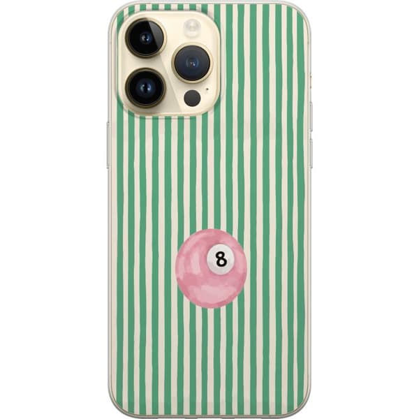 Yhteensopiva Puhelinkuori Apple iPhone 15 Pro Max retrohenkinen kahdeksapallo raidallisella taustalla
