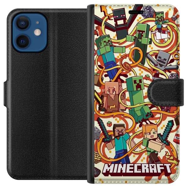 Kompatibelt Lommeboketui til Apple iPhone 12 Minecraft