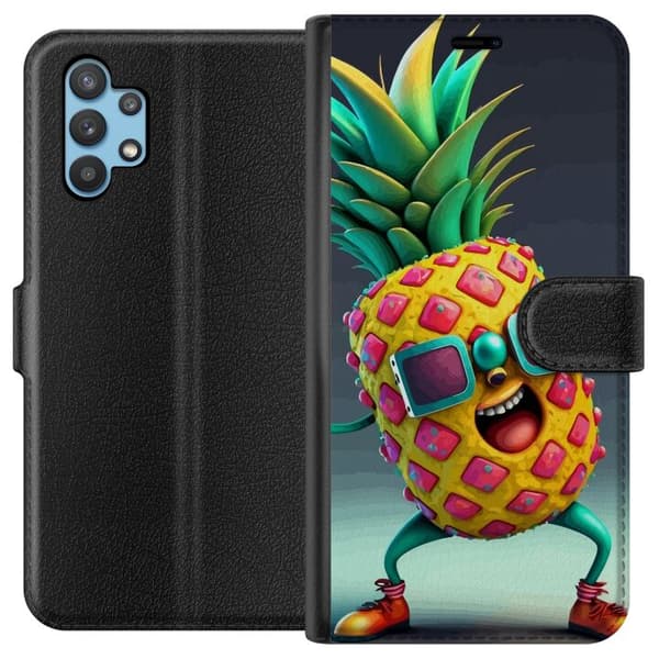 Kompatibelt Plånboksfodral till Samsung Galaxy A32 5G Ananas