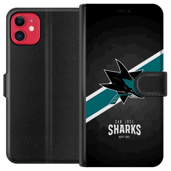 Kompatibel Tegnebogsetui til Apple iPhone 11 San Jose Sharks (NHL)